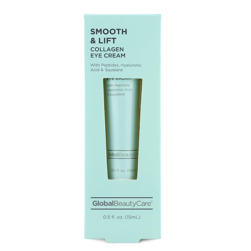 Global Beauty Care Smooth & Lift Collagen - Peptidi di velluto, Acido ialuronico & Squalane, 1-Pack (0.5 fl oz 15ml)
