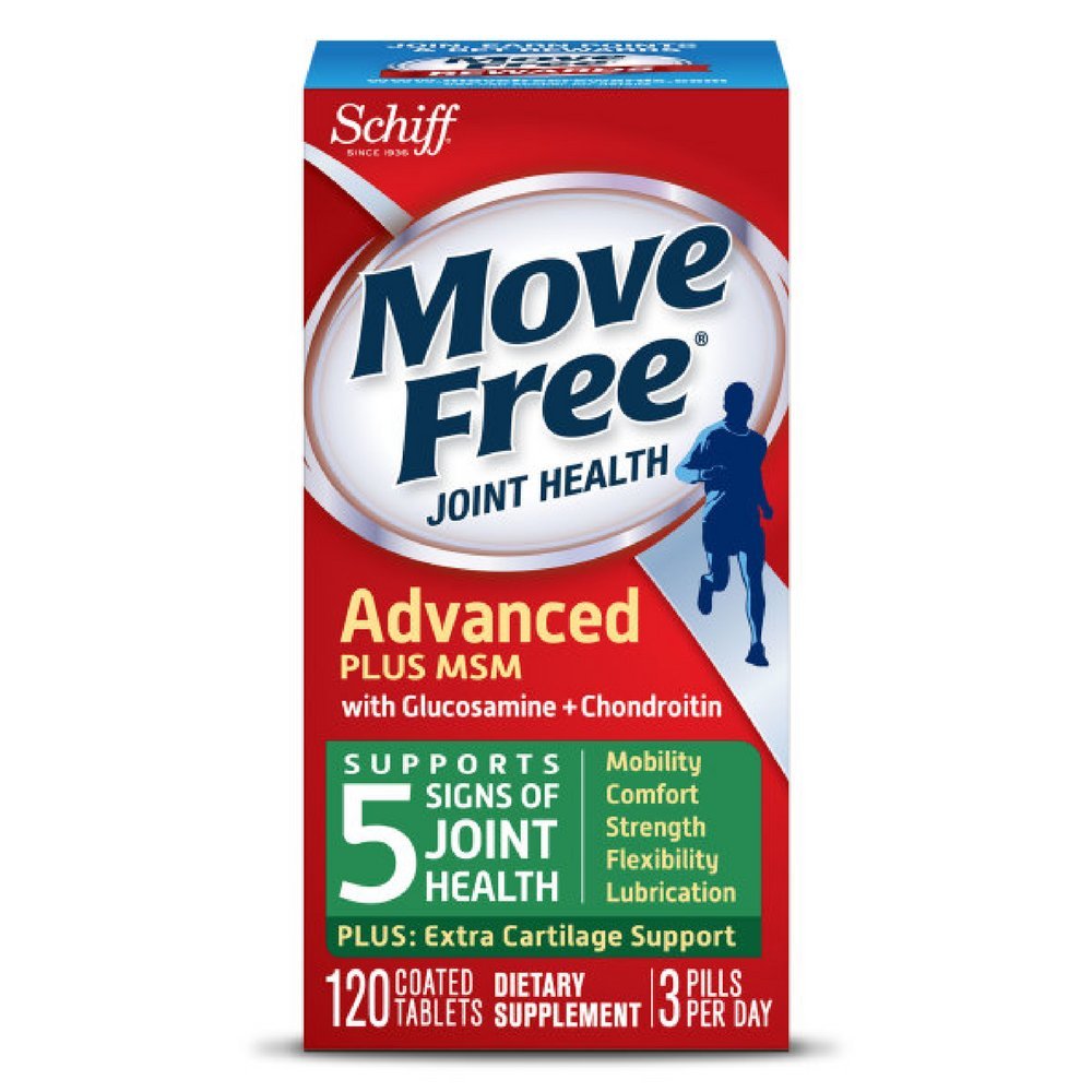 Move Free Advanced Plus MSM, 120 compresse - Joint Health Supplement con Glucosamina e Condroitina (Pack of 4)