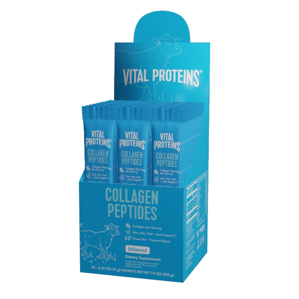Integratore della polvere dei peptidi del collagene delle proteine vitali, pacchetto di viaggio dei peptidi del collagene idrolizzato, 20 pacchetti individuali