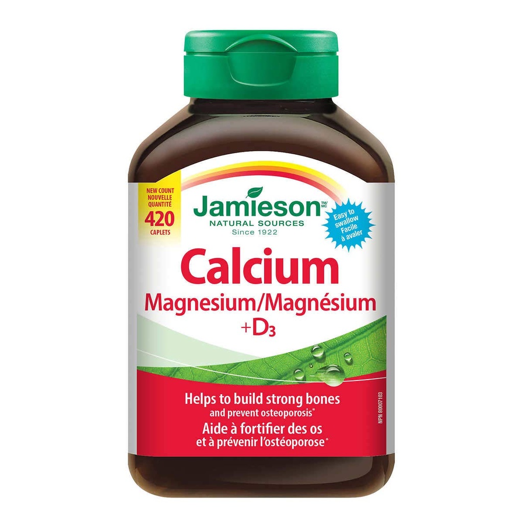 Jamieson calcio magnesio con vitamina D3 compresse, 420 caplets