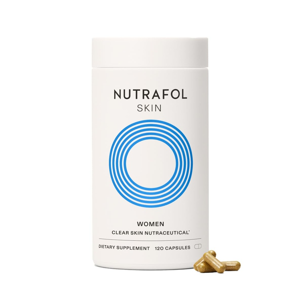 Nutrafol Clear Skin Acne Supplemento per le donne, clinicamente testato per più chiaro, pelle liscia, medico-Formulato, vegano