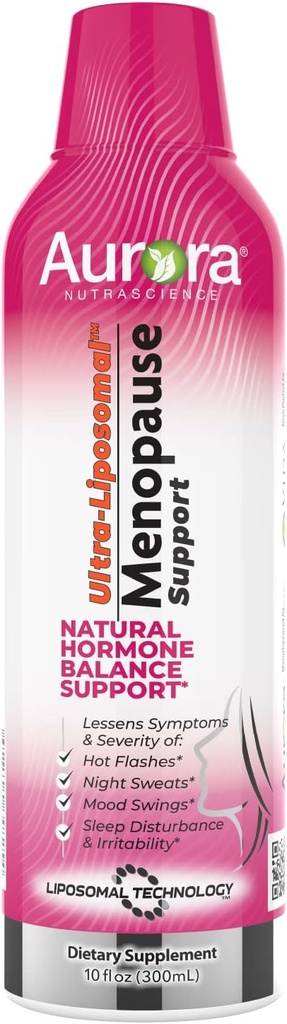 Aurora Nutrascience Ultra-Liposomal Menopause Supporto con clinicamente dimostrato EstroG-100 per ridurre menopause & Perimenopause Sintomi, Hot Flashes, Night Sweats, Mood Swings, 30 Servings, 10 fl oz