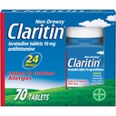 Claritin 24 ore Medicina dell'allergia, Rilievo dell'allergia della resistenza della prescrizione non sonnolenta, Tablet antistamina di Loratadina, 70 conte
