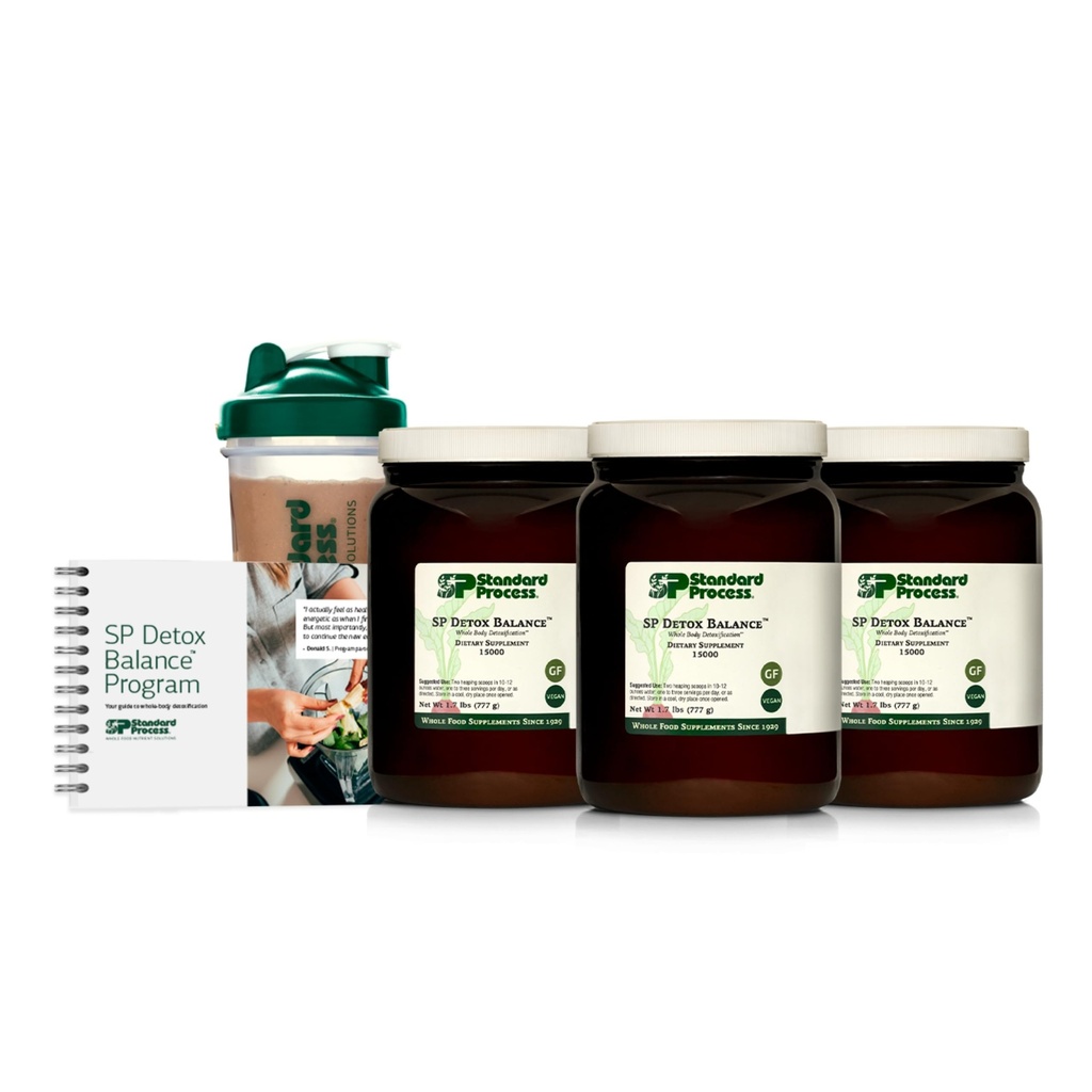 Standard Processo SP Detox Balance Kit, 28-Day Program - Detox Cleanse with Pea Protein, Iron, Magnesium & Choline - Vegan, Non-Dairy & Gluten-Free (3 Pack)