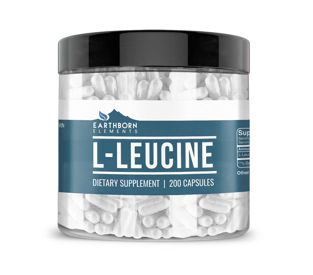 Elementi terrestri L-Leucina 200 Capsule, Pure & Undiluted, Senza Additivi