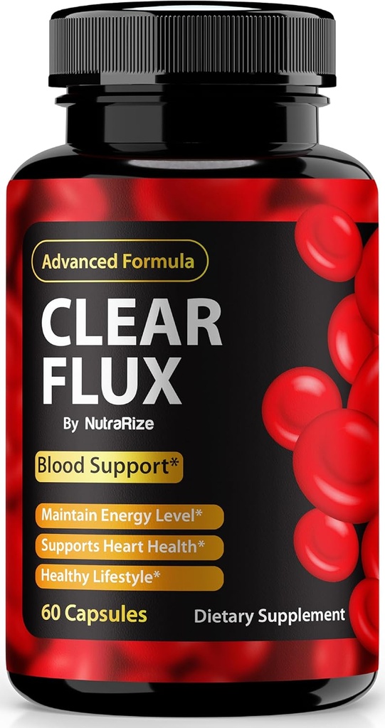 Pillole liquide trasparenti, capsule ufficiali ClearFlux, supporto all-Natural, supporto premium per mantenere livelli stabili e circolazione sana, tutte le recensioni naturali di salute del flusso chiaro (60 capsule)