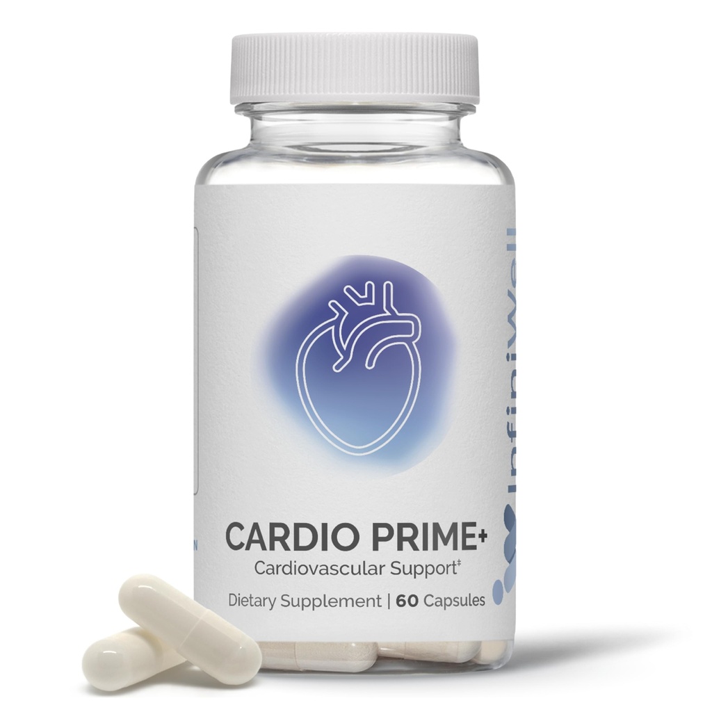 InfinWell Cardio Prime+ Integratori per la Salute Del Cuore - Antiossidanti & Peptidi Innovativi per la Salute Cardiometabolica - NAD3 & Nattokinase per Un Cuore Sano & Equilibrio Metabolico (60 capsule)