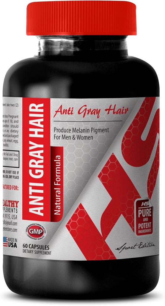 Acido folico 1000 mcg - Anti Gray Hair Natural Formula - Migliorare la salute dei capelli (1 bottiglia)
