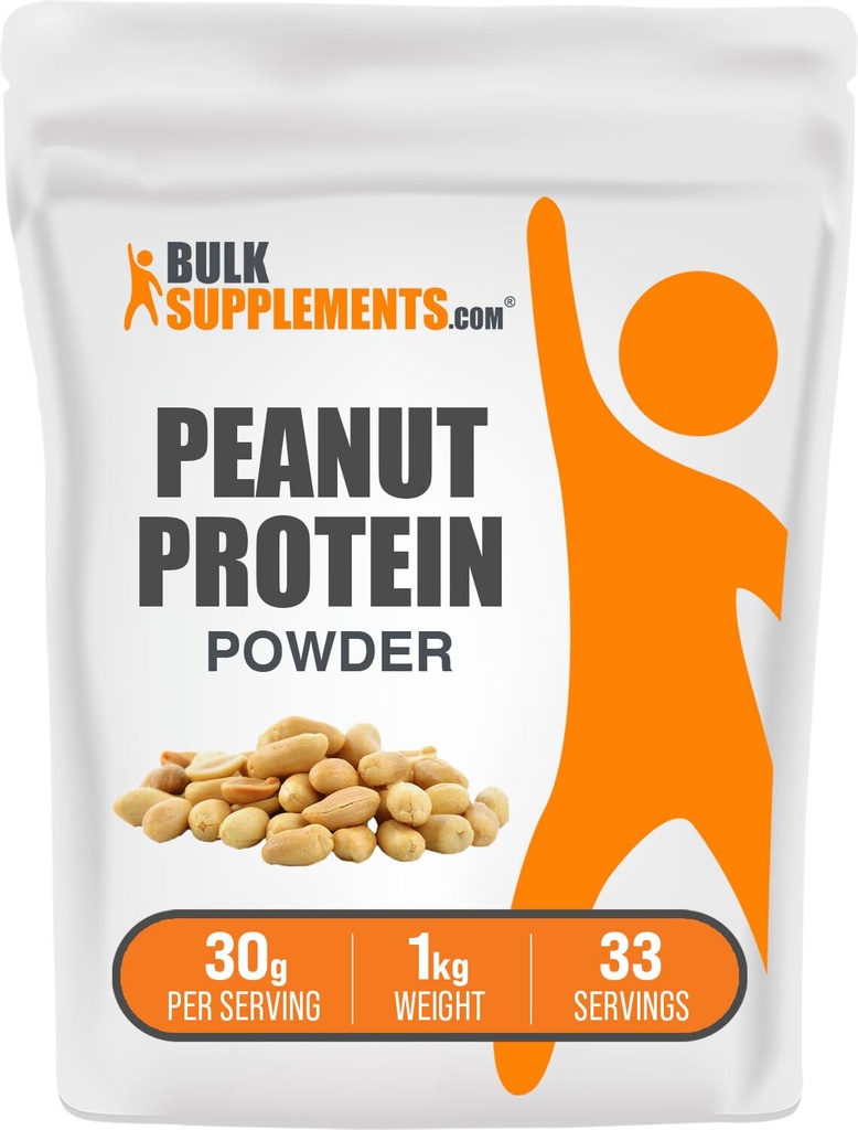 BulkSupplements.com Peanut Flour Protein Powder - Farina di arachidi disfata, Peanut Protein Powder - Peanut Protein Flour, Gluten Free, 30g per Serving, 1kg (2.2 lbs) (Pack of 1)