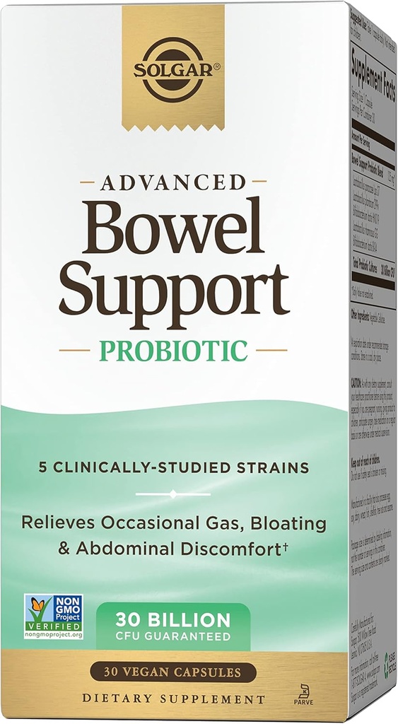 Solgar Bowel Support Probiotico, 30 capsule