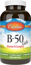 Carlson - B-50 Gel, Vitamina B Complex, Produzione Energetica, Supporto Cellulare e Benessere ottimale, 200 Softgels