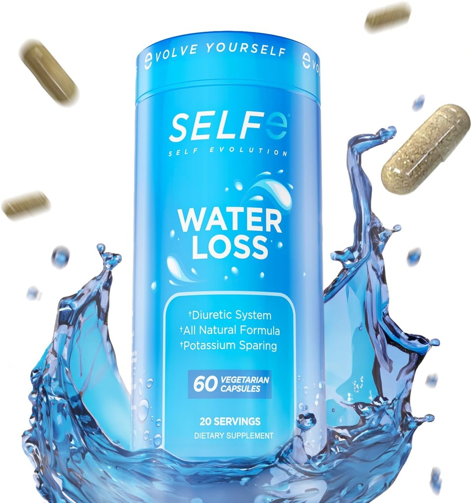 Pillole di perdita d'acqua - Pillole naturali diuretiche per la ritenzione idrica - Pillola d'acqua per il rapido atto Bloating Relief - Facile da prendere Water Retention Pills per le donne e gli uomini - 60 capsule vegetali
