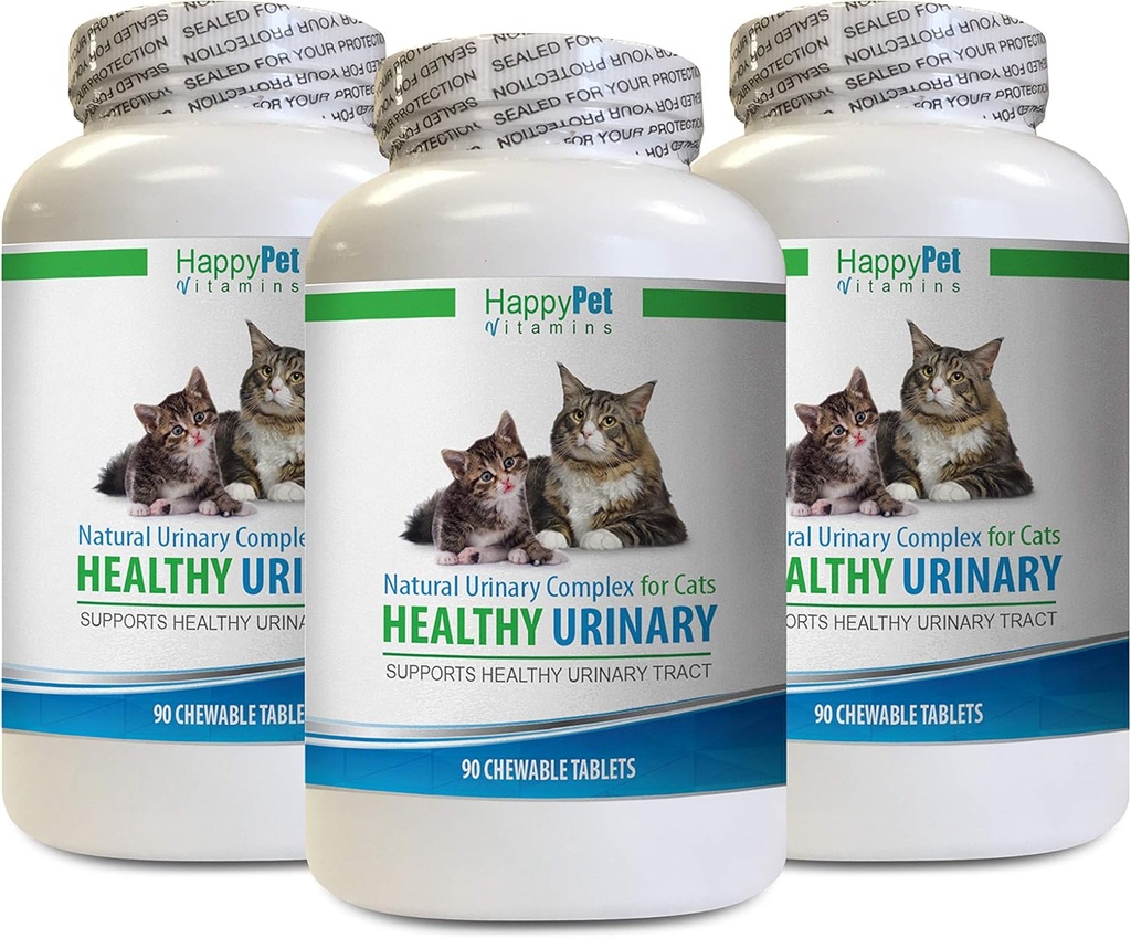 cat UTI Supplemento - CAT Healthy Urinary Complex - Soluzione UTI - Formula naturale - Anti - cat Incontinenza urinaria - 3 bottiglie (270 compresse)