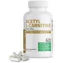Bronson Acetyl L-Carnitina 500 MG Aminoacido ad alta potenza non OGM, 60 capsule