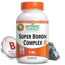 Botanic Choice Super Boron Complex (3mg) - Promuove la Salute di Bone & Prostate Metabolizzando Calcio & Magnesio - 3 Forme di Borone per Uomini & Donne (90 Capsule)