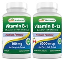 Best Naturals Vitamina B1 come Thiamine Mononitrate 100 mg & Vitamina B12 6000 mcg