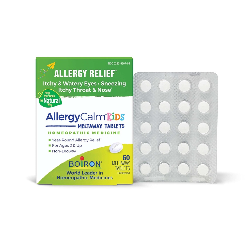 Boiron AllergyCalm Kids Tablets per il sollievo da Allergy e Hay Fever Sintomi di starnuti, Runny Nose, e Itchy Eyes or Throat - 60 Count