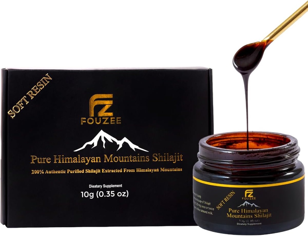 Pure Himalayan Shilajit — Integratore minerale di vassoio per le donne e gli uomini — Tutto naturale e autentico Shilajit Resina in bottiglia di vetro di ambra — Acido Fulvic per l'energia Boost & Immunity (10 Gram)