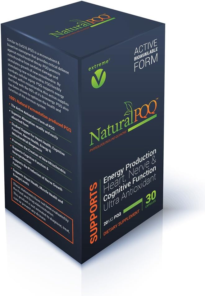 NaturalPQQ - Energia cellulare per lo stile di vita attivo - 20mg PQQ, Biogenesi mitocondriale