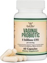 Probiotici vaginali per le donne - Quattro probiotici clinicamente studiati per l'equilibrio vaginale PH, il comfort vaginale, il controllo dell'odore e il bilanciamento del microbiome (60 capsule, 5 miliardi di CFU per porzione) da doppio legno