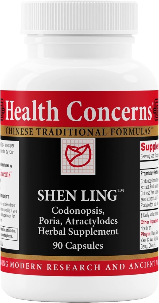 Salute preoccupazioni Shen Ling – Supporto digestivo & Upset Stomach Relief Supplement – Bloating, Diarrhea & Loose Stool Relief – Medicina tradizionale cinese – Formula di erbe – 90 capsule