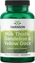 Swanson Milk Thistle, Dandelion & Yellow Dock - Herbal Liver Support Supplement - Integratore naturale che aiuta a mantenere la salute generale e il benessere - (120 capsule) 1 confezione