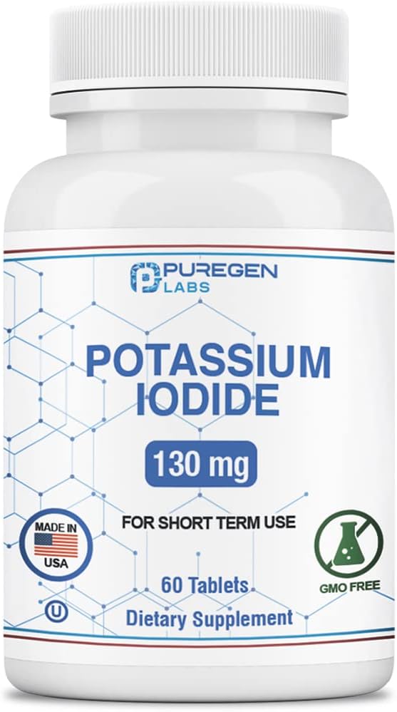 Potassium Iodide Tablets 130 mg Kosher Iodine compresse, supporto tiroide – 60 compresse