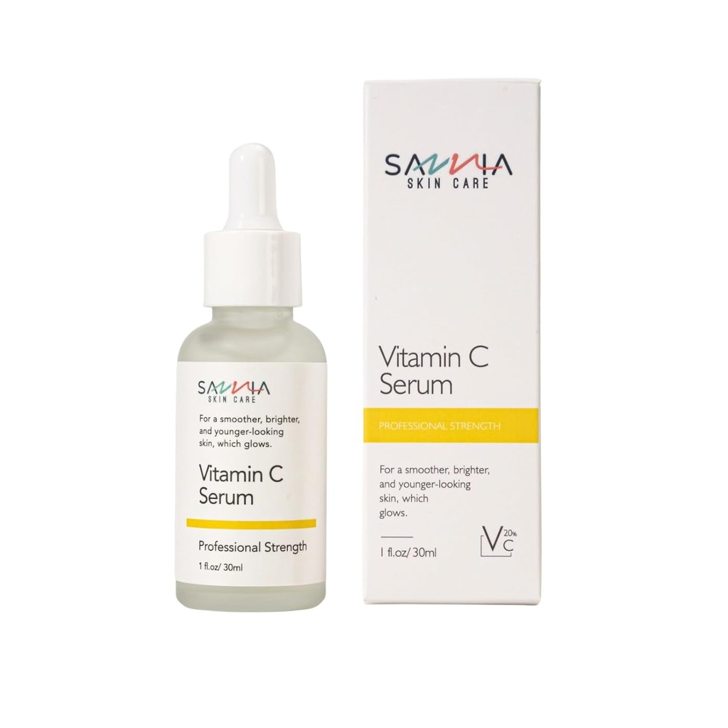 Siero di vitamina C per la faccia, per una pelle liscia, più luminosa e dall'aspetto più giovane, che brilla, idrata e sera fuori tono della pelle, 1 fl.oz/30ml