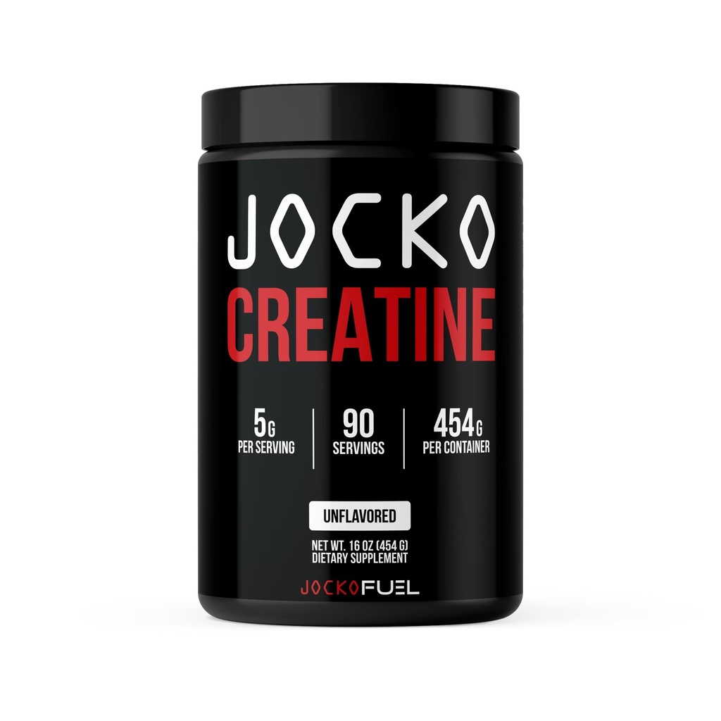 Jocko Fuel Creatine Monoidrato, Polvere micronizzata pura per gli uomini e le donne, supporta la crescita del muscolo, la resistenza, il recupero e la cognizione, senza aroma, 450 grammi, 90 Serve