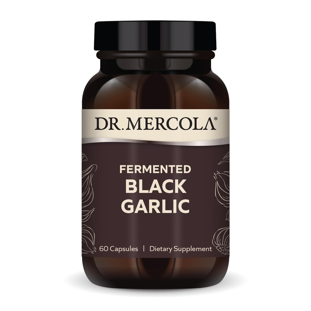 Dr. Mercola Fermented Black Garlic - Antiossidante Supplemento - per Immune, Cellulare & Heart Health Support - Include S-Allyl-Cysteine - Non OGM, Gluten-Free & Soy-Free - 60 Capsule (30 Servings)