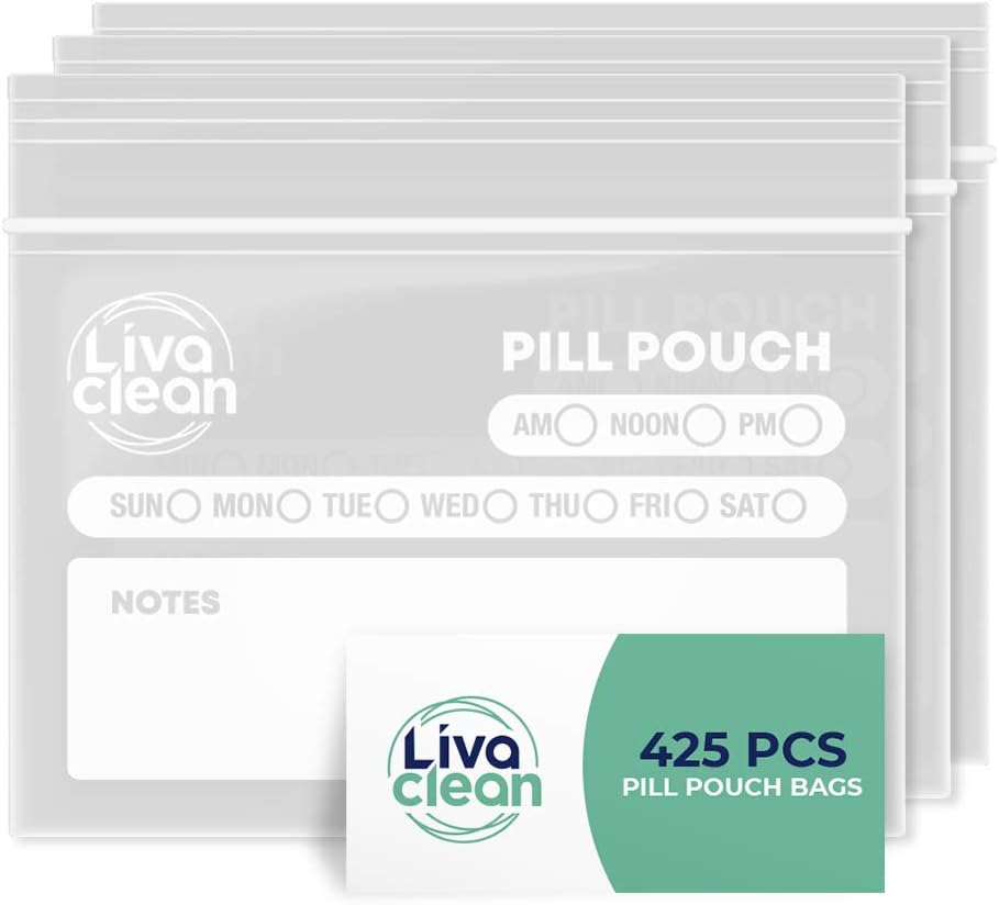 LivaClean 425 Pack Pillole di spessore aggiornato per viaggio - Borse di pillole, Borsa di medicina per viaggiare