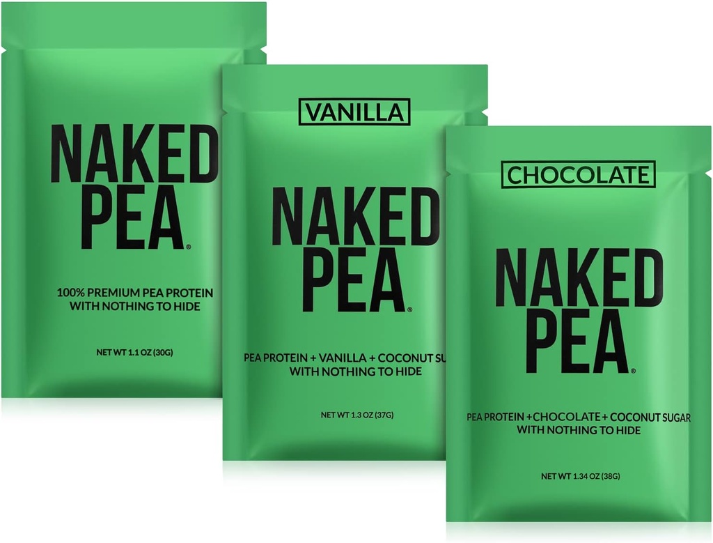 Naked Vegan Sample Pack Pea, Chocolate Pea e Vanilla Pea