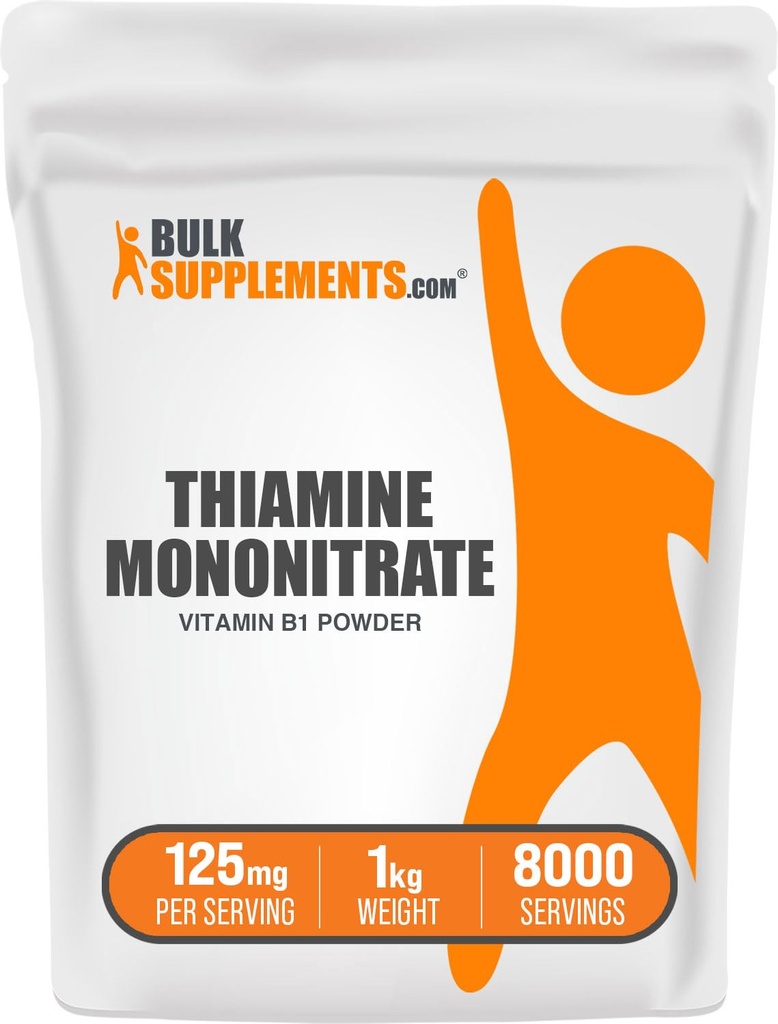 BulkSupplements.com Thiamine Mononitrate Powder - Vitamina B1 Polvere, Thiamine B1 Supplemento - B1 Vitamine, Gluten Free, 125 mg per porzione, 5kg (11 lbs) (Pacchetto di 5)