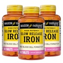 Mason naturale lento, ferro di rilascio (solfato) 50 mg compresse, 180 giorni di alimentazione, supplemento di alta potenza, Gentle su Stomach, 3 Pack