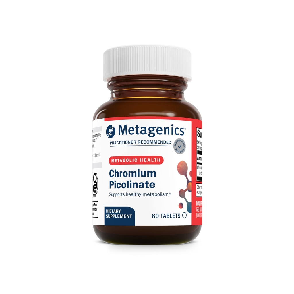 Metagenics Chromium Picolinate - Biodisponibile Cromo per il supporto Metabolismo* - Traccia Essenziale Minerale - Non OGM - Vegetariano - Senza Glutine - 60 Conte