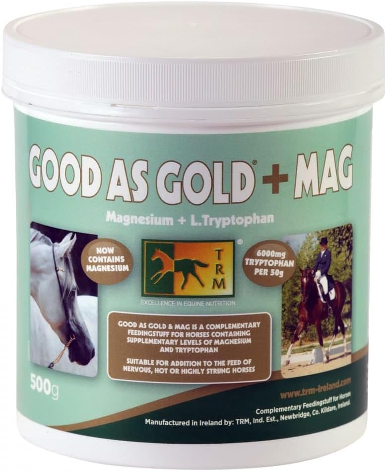 TRM Buono come oro + MAG Integratore di Cavallo Calmante per Rilassamento e Focus | Tryptophan + Magnesio - 1.1 lb (500g) - 1.1 lb