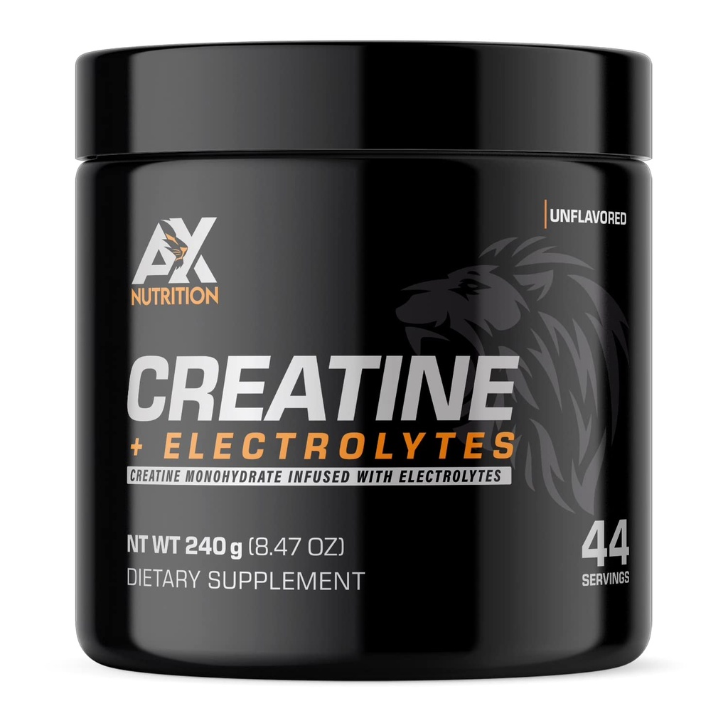 Creatina + elettroliti 240g | 100% pura creatina monoidrato infuso con elettroliti| Supporta la crescita muscolare durante il soggiorno Hydrated | 44 Serve
