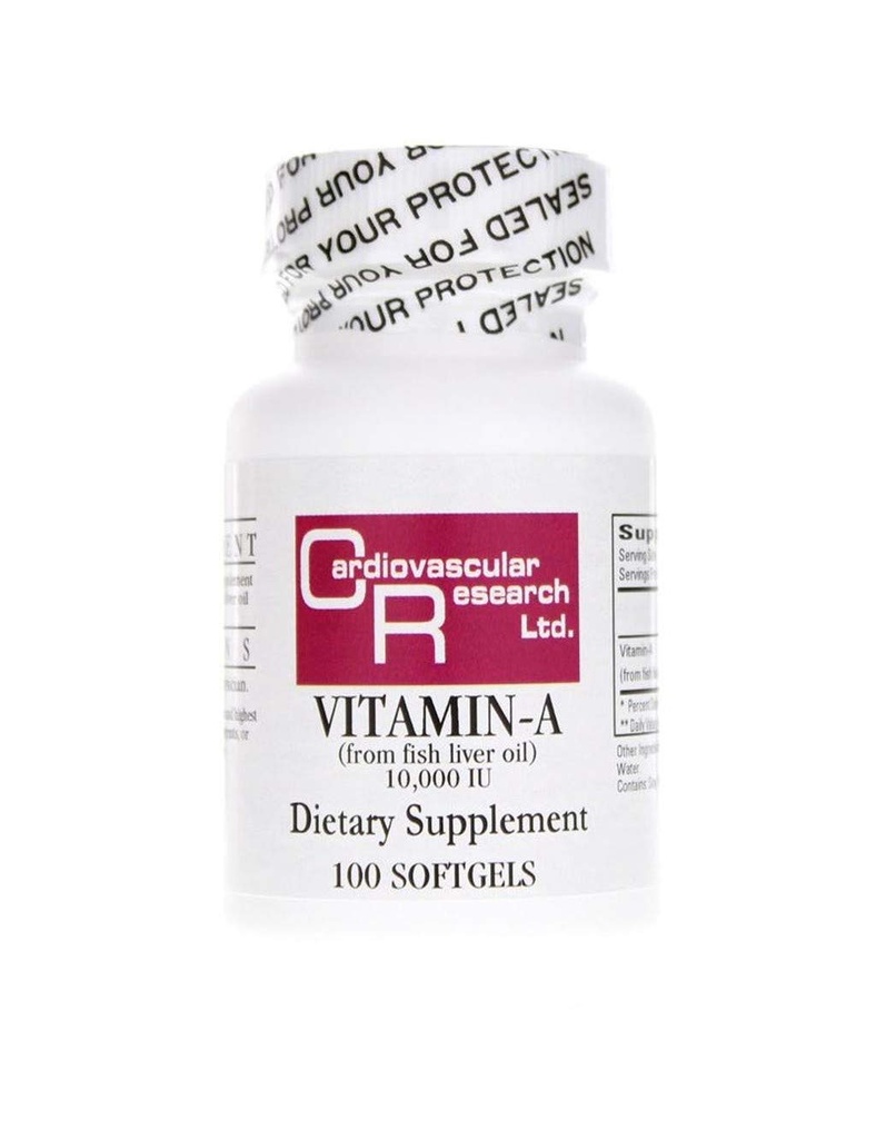 Ricerca cardiovascolare Vitamina-a 10000 Iu, Bianco, 100 Conte