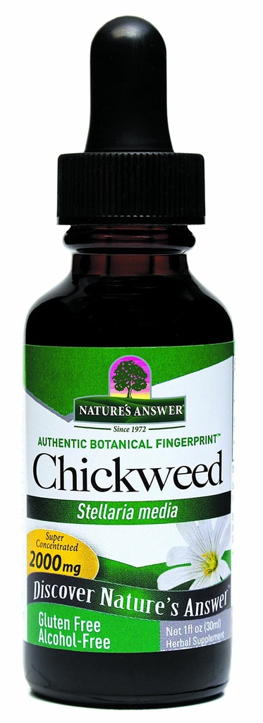 Risposta della natura Alcohol-Free Chickweed Stelleria Media 2000mg 1oz Extract | Supplemento erbe | Promuove la digestione | Non OGM, Kosher, Gluten Free, Vegan | Single Count