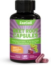Capsule di barbabietola 1000mg Per Serving, Supporta la produzione di ossido nitrico e la pressione sanguigna, con Estratto di pepe nero, Non OGM, Gluten Free, Vegan - 60 conti