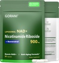 Gorani NAD+ Supplemento 900MG, Nicotinamide Riboside, Resveratrolo Liposomico, Quercetin (1)