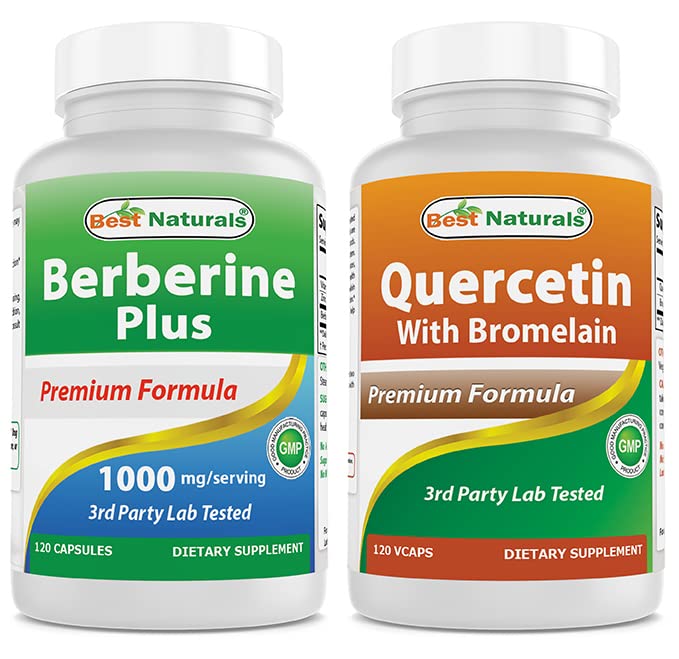 Best Naturals Berberine Plus 1000mg & Quercetin con Bromelain