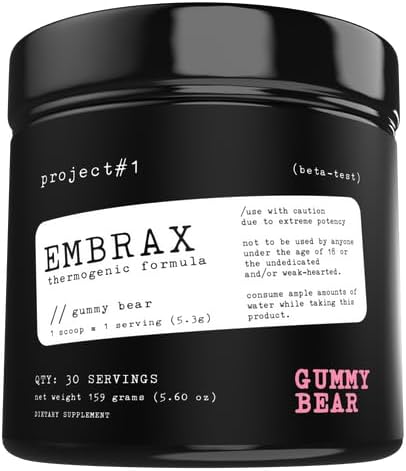 Progetto #1 Embrax: Bruciatore grasso pre-allenamento termogenico Uomini & Donne - Miglior Bruciatore grasso di pancia per le donne & uomini, L-Carnitina Supplemento Pre polvere di allenamento per gli uomini e le donne | [30 Servings] - Orso pancia