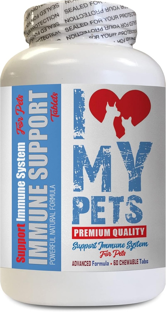 Amo il mio PETS LLC Immune Dog Treats - PET Immune Support - Cani e gatti - Booster - Healthy - Latte Thistle for Dogs - 60 Treats (1 Bottiglia)