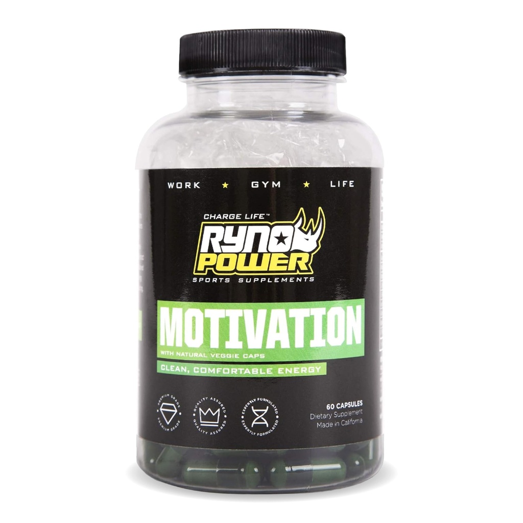 Ryno Power Motivation Pre-Workout Focus Energy Supplement Capsule (30 Serve)