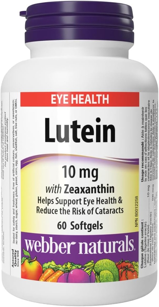 Webber naturali Lutein con Zeaxanthin Softgel, 10mg 60 conte