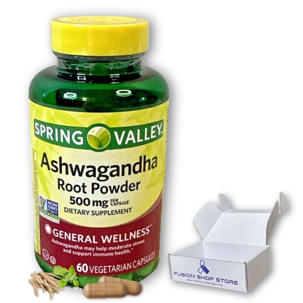 Polvere di radice di Ashwagandha- 500mg, 60 capsule (pacchetto di 1)