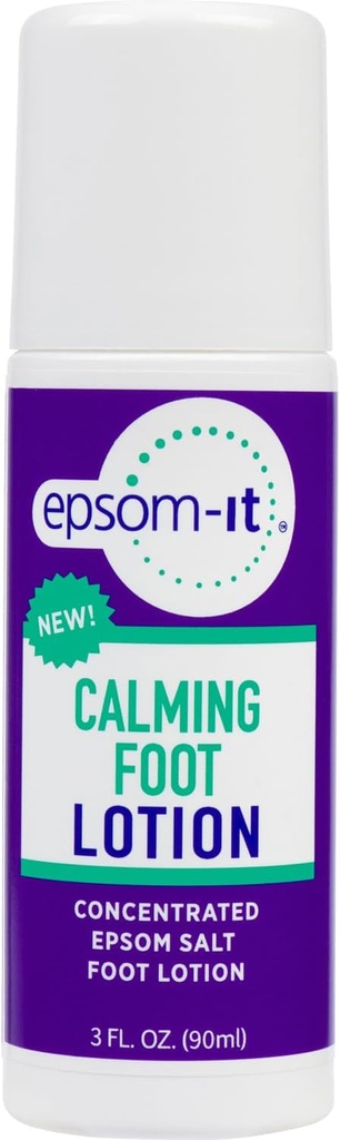 EPSOM-IT calmante lozione del piede - Roll On Magnesium Sulfate Lozione per i piedi e le caviglie tirate, Topical Epsom Salt con Urea, Ammorbidisci la pelle dura e le muline screpolate, Fornindo comfort per gambe e piedi 3.0 oz