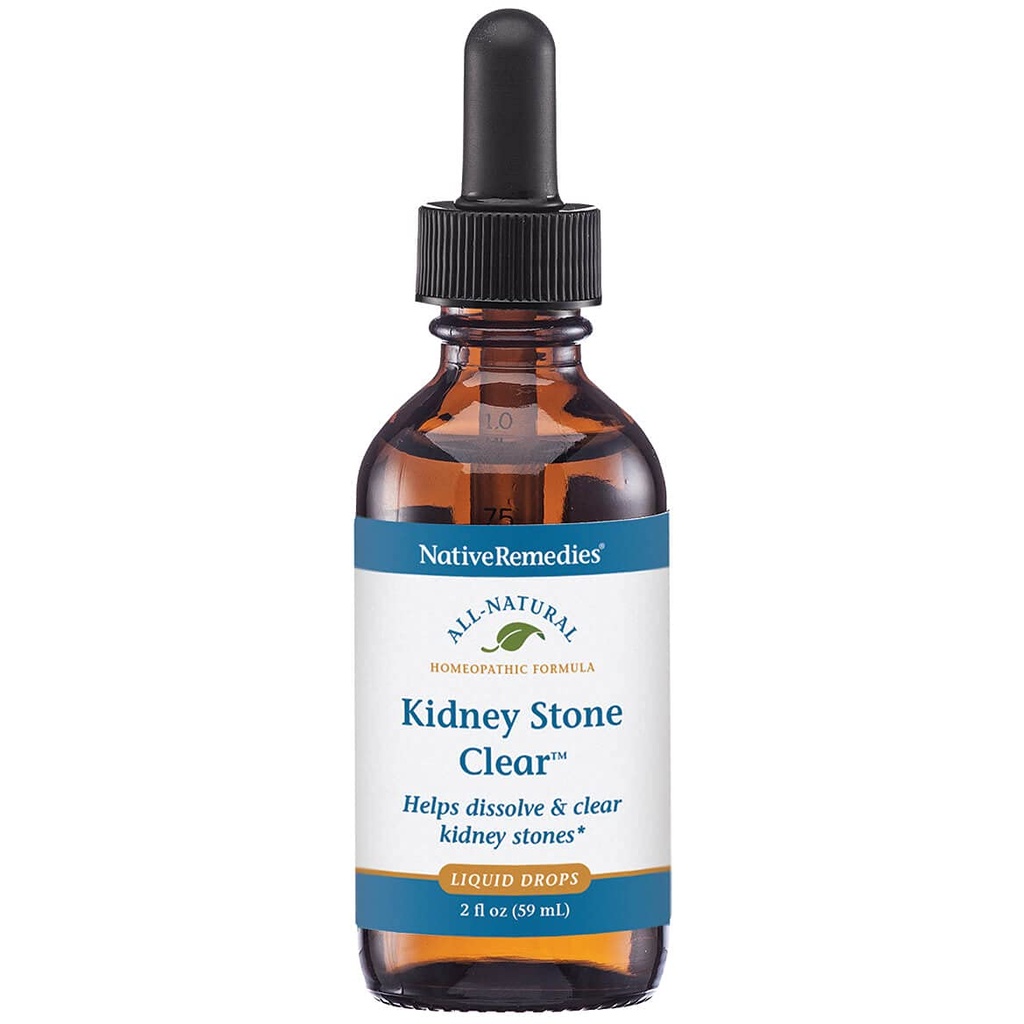 Native Remedies Kidney Stone Clear - Natural Homeopathic Formula temporaneamente aiuta Dissolvere e Clear Kidney Stones - Allevia dolore, Nausea e Vomiting - 59 mL